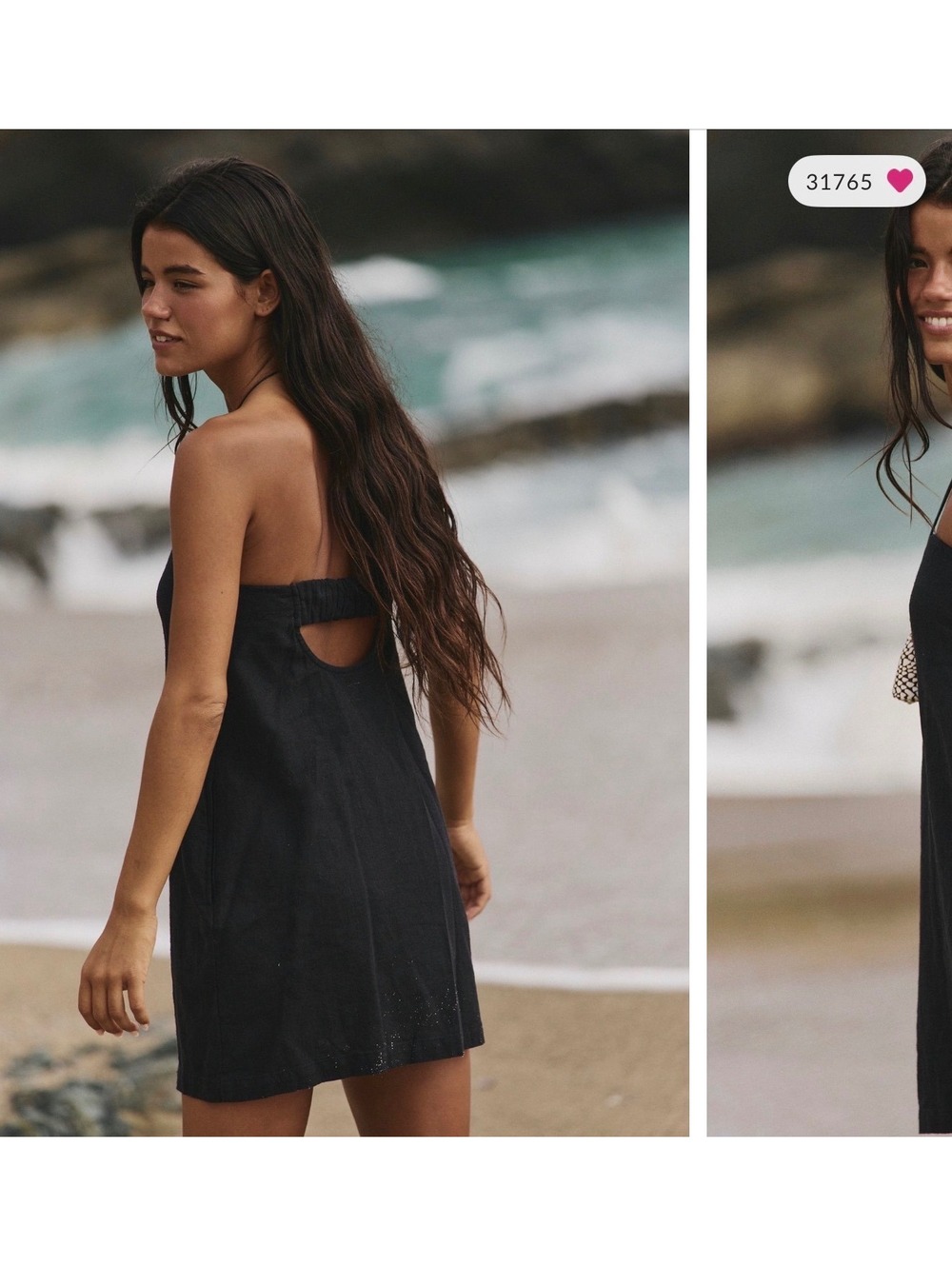 Free People Essentially The Best Cotton Linen Mini Dress Black Skirt